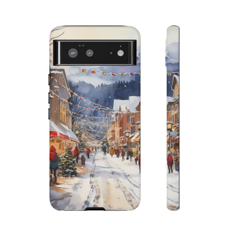 Bustling Victorian Christmas Market - Impact Resistant Phone Case Google Pixel 6 Matte